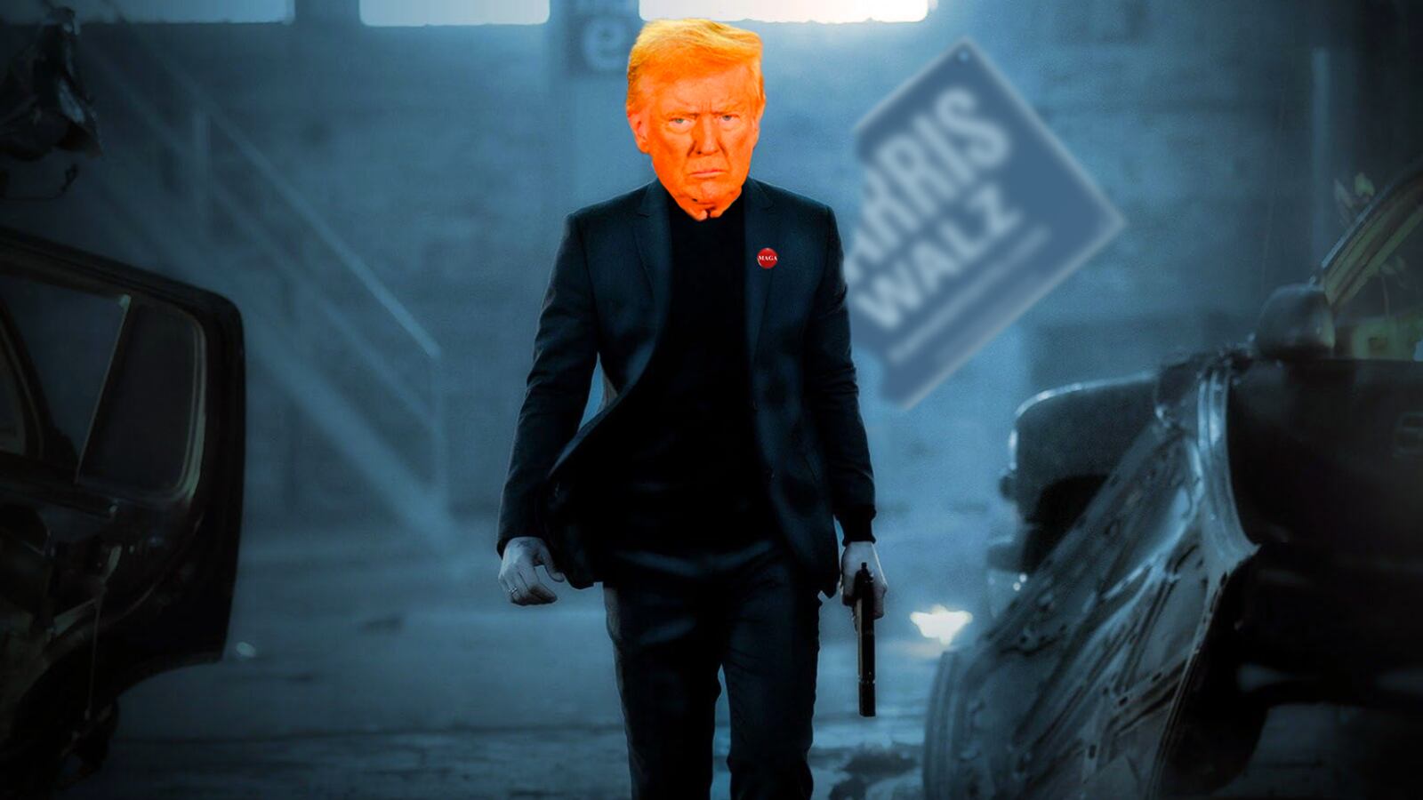 Donald Trump, John Wick illustration