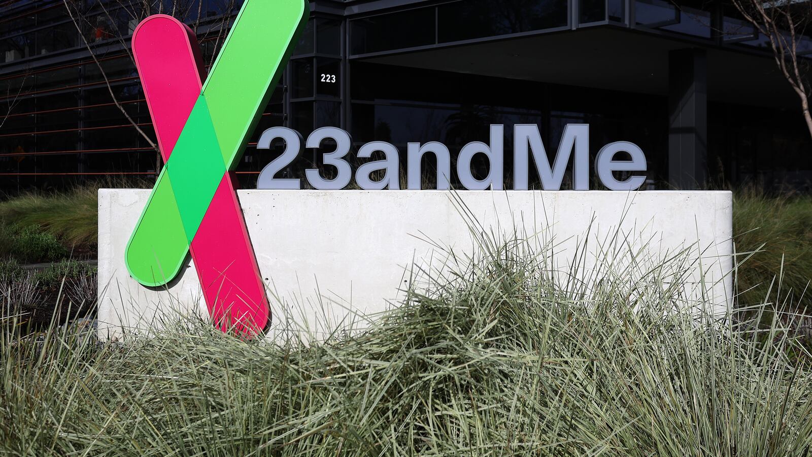 SUNNYVALE, CALIFORNIA - FEBRUARY 01: A sign is posted in front of the 23andMe headquarters on February 01, 2024 in Sunnyvale, California. Genetic testing company 23andMe, once valued at $6 billion, is facing the possibility of delisting from NASDAQ as the company navigates numerous class action lawsuits (Photo by Justin Sullivan/Getty Images)