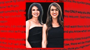 A photo illustration of Lauren Boebert and Clarice Navarro at Mar-a-Lago.