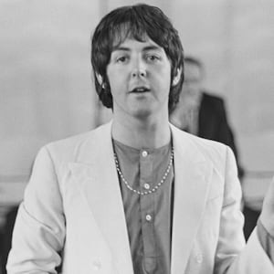 Paul McCartney records the Lennon-McCartney composition 'Thingumybob' with the Black Dyke Mills Band in Saltaire, City of Bradford, West Yorkshire, 30th June 1968.