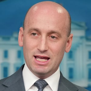 WASHINGTON, DC - MAY 01: White House Deputy Chief of Staff Stephen Miller speaks  the daily press briefing in the Brady Press Briefing Room at the White House on May 1, 2025 in Washington, DC. This week marks the first 100 days of U.S. President Donald Trump's second term. (Photo by Andrew Harnik/Getty Images)
