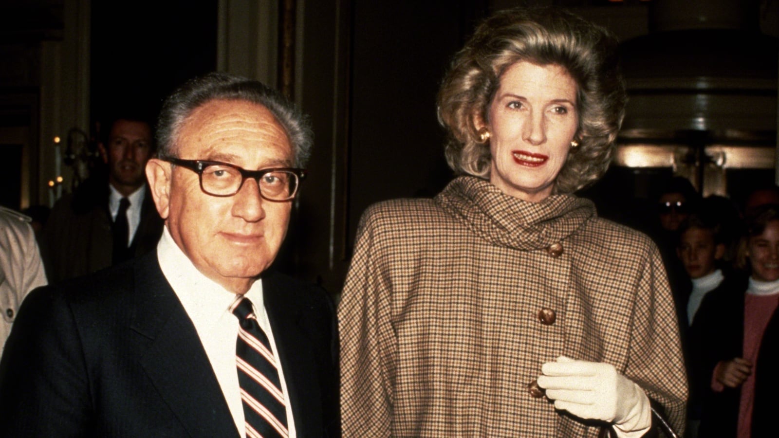 Henry Kissinger and wife Nancy Kissinger circa 1988 in New York City.