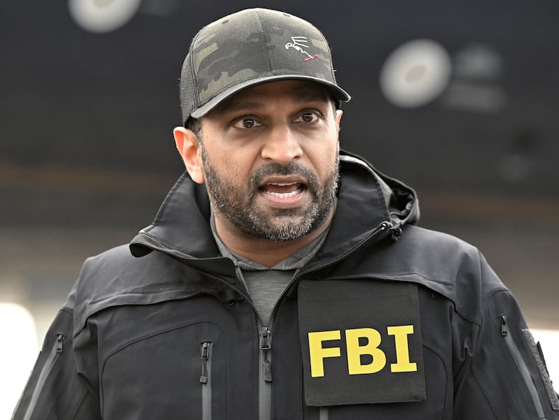 FBI Director Kash Patel speaks during a press conference on the tarmac at Ontario International Airport on Friday, Jan. 23, 2026.