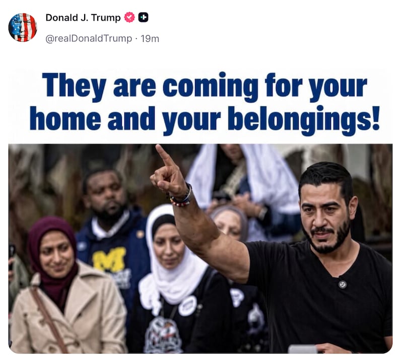 Donald Trump posts about Michigan Democratic Senate nominee Abdul El-Sayed.
