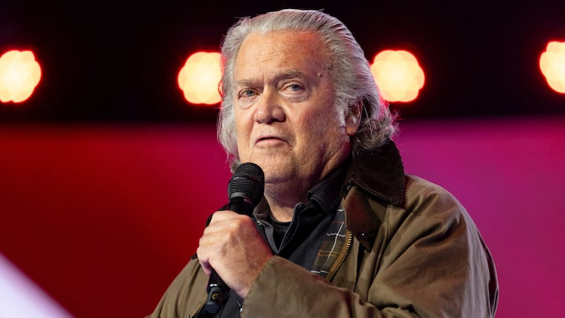 Steve Bannon, pictured in December 2025, claimed sending ICE to airports was the perfect training for the midterms.