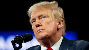 CHARLOTTE, NORTH CAROLINA - JULY 24: U.S. Republican Presidential nominee former President Donald Trump speaks to attendees during his campaign rally at the Bojangles Coliseum on July 24, 2024 in Charlotte, North Carolina. The rally is the former president's first since President Joe Biden announced he would be ending his reelection bid. (Photo by Brandon Bell/Getty Images)