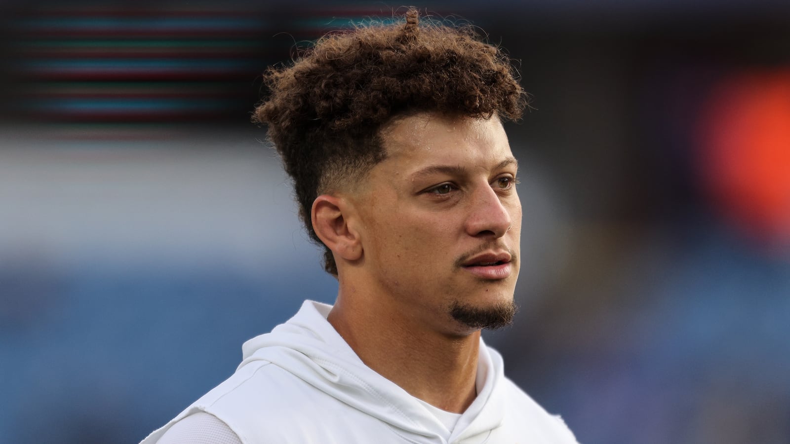 Patrick Mahomes before a game against the Buffalo Bills in November 2024.