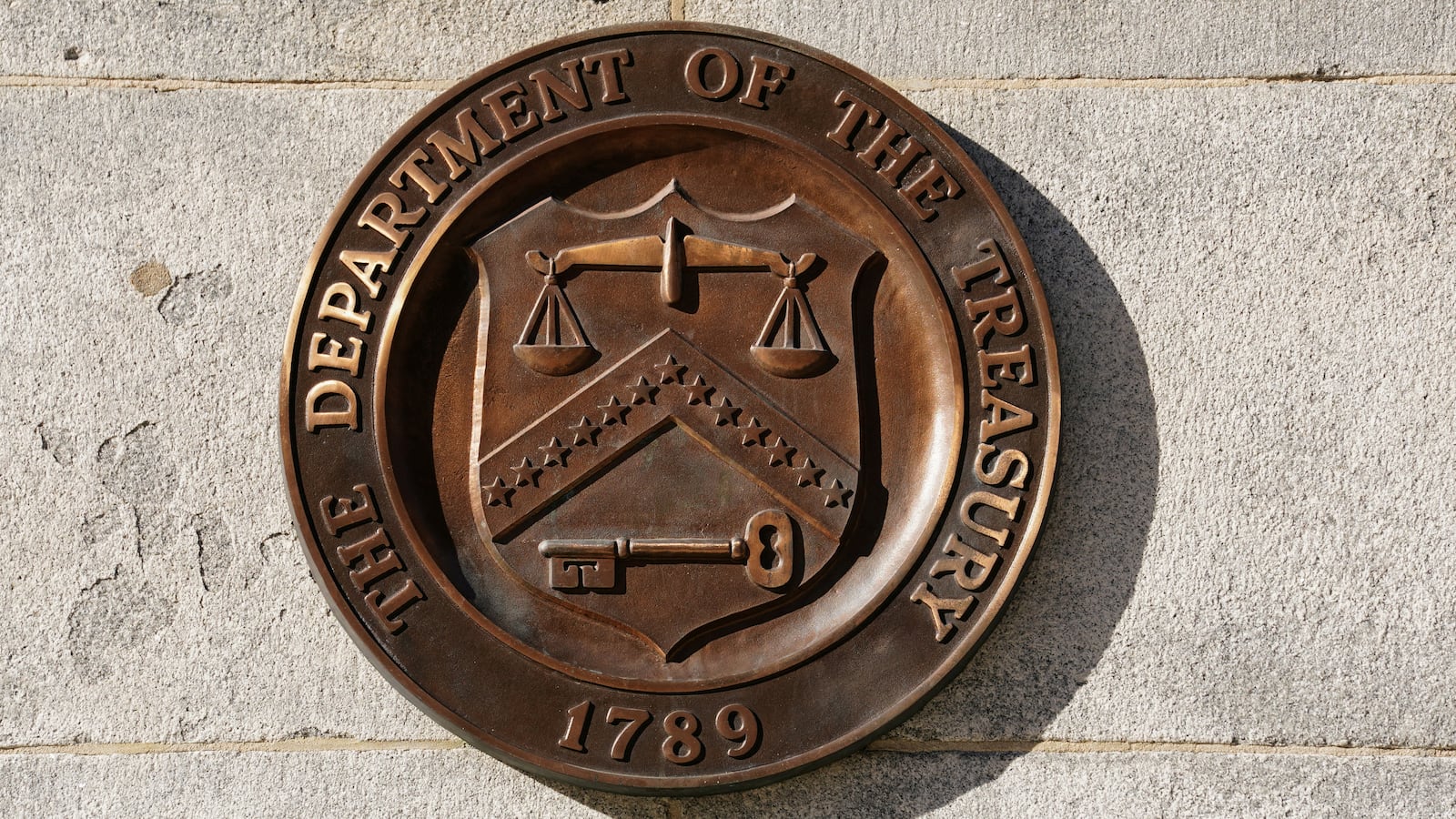 Bronze seal for the Department of the Treasury.