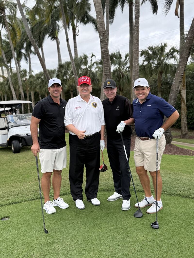 Brooks Koepka, Donald Trump, Wayne Gretzky and Bret Baier.