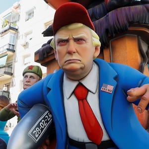 Donald Trump Fallas float ninot Valencia Spain