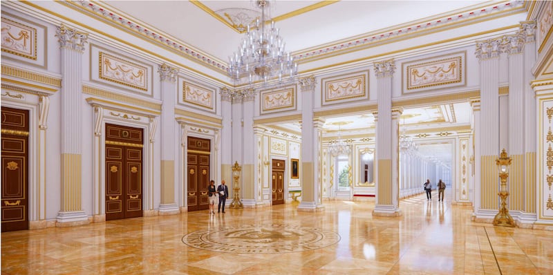 White House ballroom projections