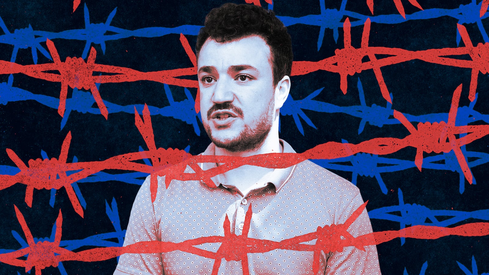 Mahmoud Khalil and barbed wired.