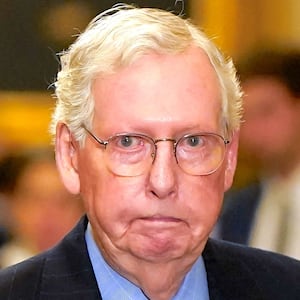 U.S. Senate Minority Leader Mitch McConnell (R-KY) holds a press conference following the Senate Republicans weekly policy lunch at the U.S. Capitol in Washington, U.S., November 19, 2024.