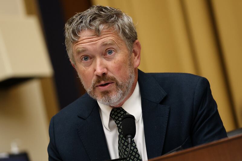 WASHINGTON, DC - SEPTEMBER 17: U.S. Rep. Thomas Massie (R-KY) speaks during a House Judiciary Committee hearing in the Rayburn House Office Building on September 17, 2025 in Washington, DC. Patel is facing questions from lawmakers for the second straight day following a contentious hearing before the Senate Judiciary Committee where he was criticized for his handling of investigations into the assassination of political activist Charlie Kirk and the case related to convicted sex offender Jeffrey Epstein.