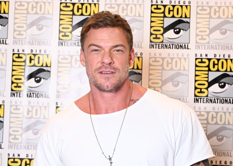 Alan Ritchson at Prime Videos' "Reacher" and "Neagley" press line at the 2026 Comic-Con International: San Diego held at the San Diego Convention Center on July 25, 2026 in San Diego, California.
