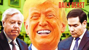 A photo illustration of Lindsay Graham, Donald Trump, and Marco Rubio, for the Daily Beast podcast.