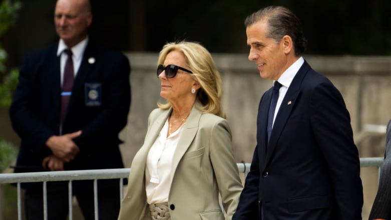 Hunter Biden exits federal court with his wife Melissa Cohen Biden and Jill Biden.