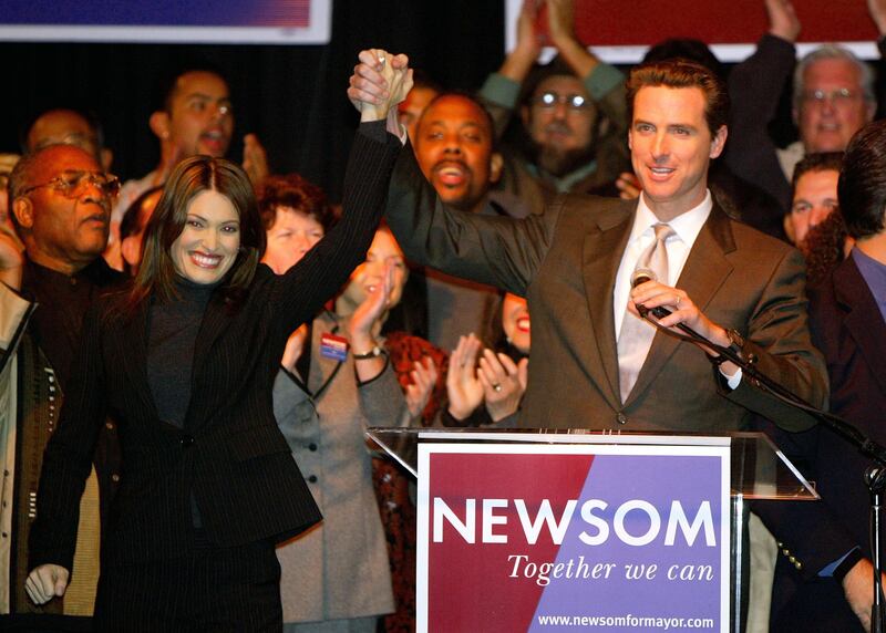 Gavin Newsom and Kimberly Guilfoyle