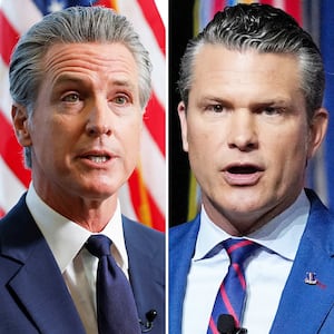 Gavin Newsom and Pete Hegseth.