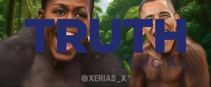 Disgusting image of Obama's superimposed onto chimps