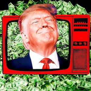 A photo illustration of Donald Trump.