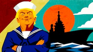 Donald Trump, navy ship illustration