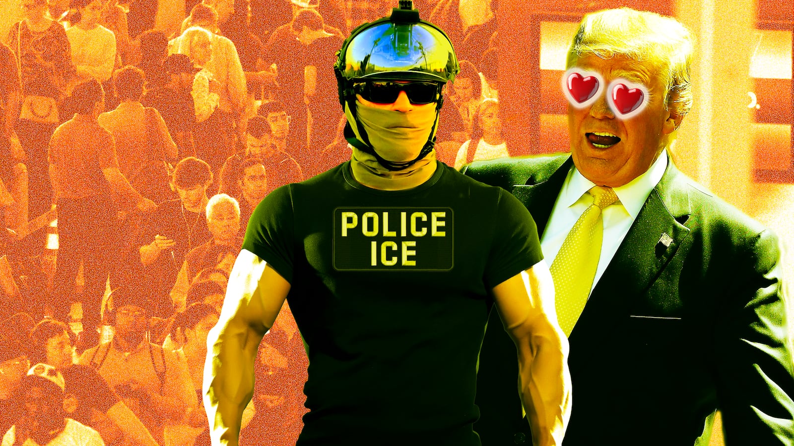 Donald Trump, ICE police photo illustration