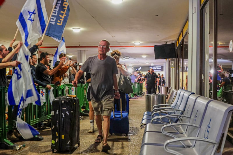 Passengers were welcomed by their relatives at Ben Gurion Airport after the horrifying incident.
