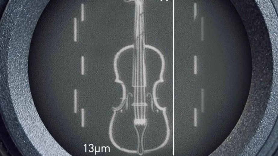 The 'world's smallest violin' created by Loughborough University physicists.