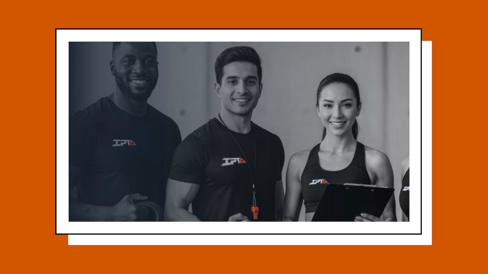International Personal Trainer Academy trainers in black and white.