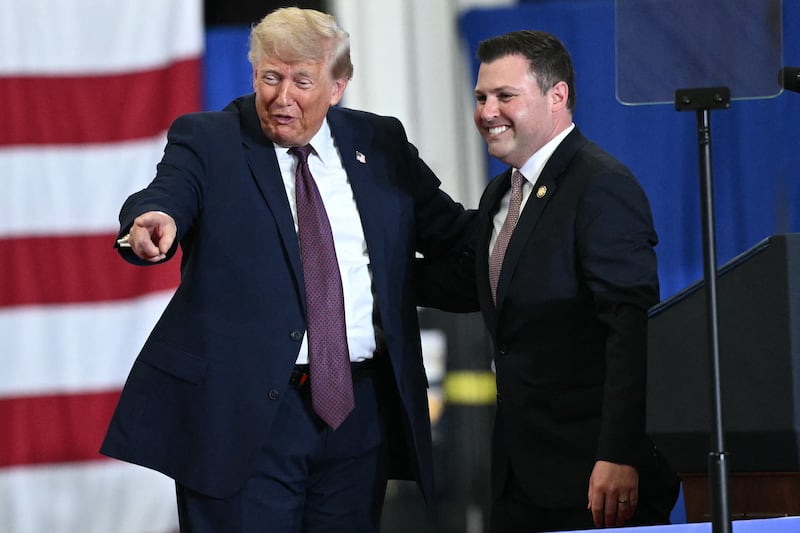 Rep. Ryan Mackenzie appeared on stage with President Donald Trump in Macungie, PA on June 23, 2026.