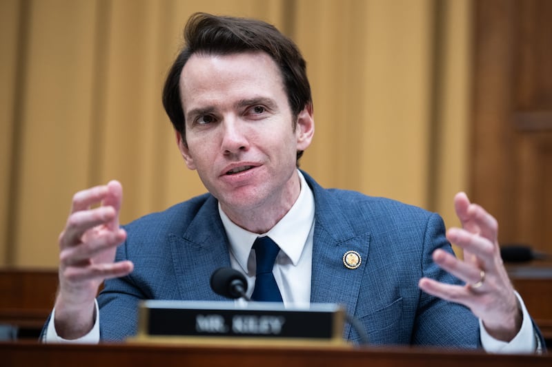 UNITED STATES - FEBRUARY 11: Rep. Kevin Kiley, R-Calif., questions Attorney General Pam Bondi during the House Judiciary Committee hearing titled "Oversight of the U.S. Department of Justice," in Rayburn building on Wednesday, February 11, 2026. (Tom Williams/CQ-Roll Call, Inc via Getty Images)