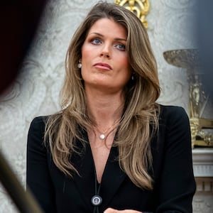 Lindsey Halligan looks on during an executive order signing in the Oval Office of the White House, on March 31, 2025 in Washington, D.C..