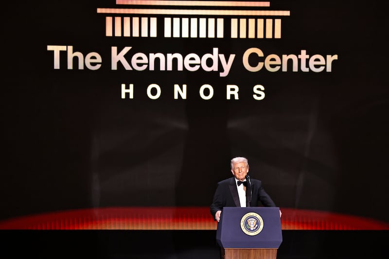 WASHINGTON - DECEMBER 23: President Donald J. Trump hosts THE 48TH ANNUAL KENNEDY CENTER HONORS, which will broadcast Tuesday, Dec. 23 (8:00-10:30 PM, ET/PT). (Photo by Mary Kouw/CBS via Getty Images)