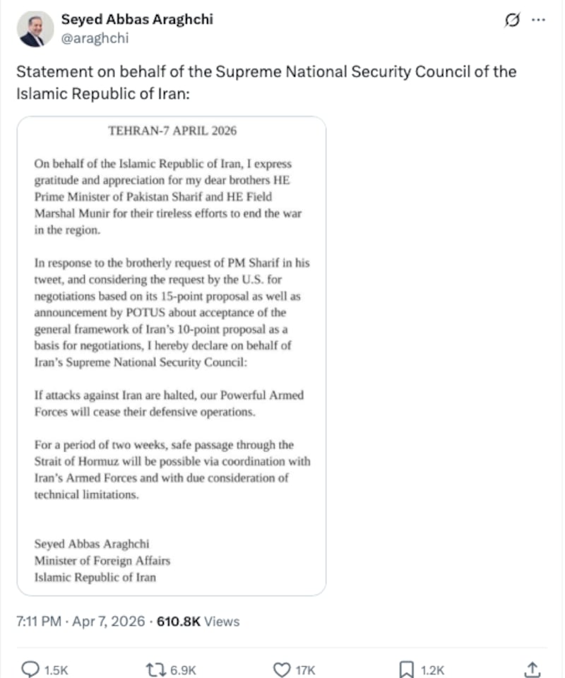 Iran's response to Trump suspending attacks.