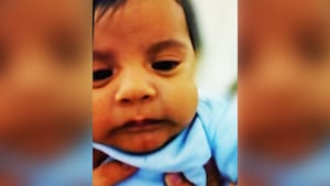 Juan Nicolás, a two-month-old infant, held at ICE's South Texas Family Detention Center in Dilley, TX.