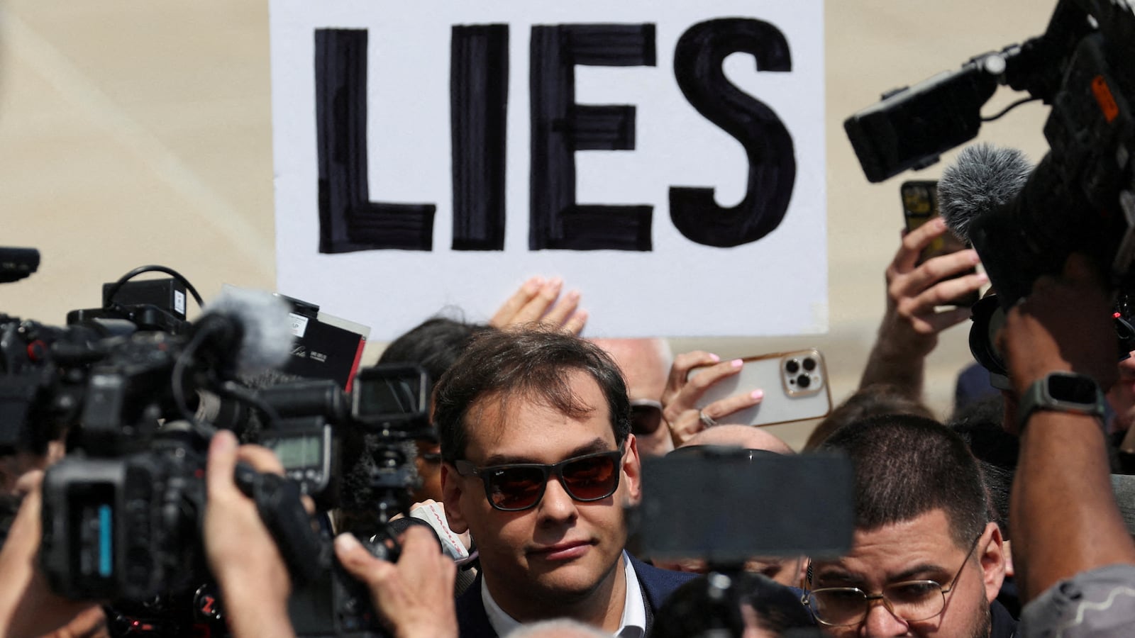 U.S. Representative George Santos (R-NY) leaves Central Islip Federal Courthouse in Central Islip, New York, U.S., May 10, 2023.