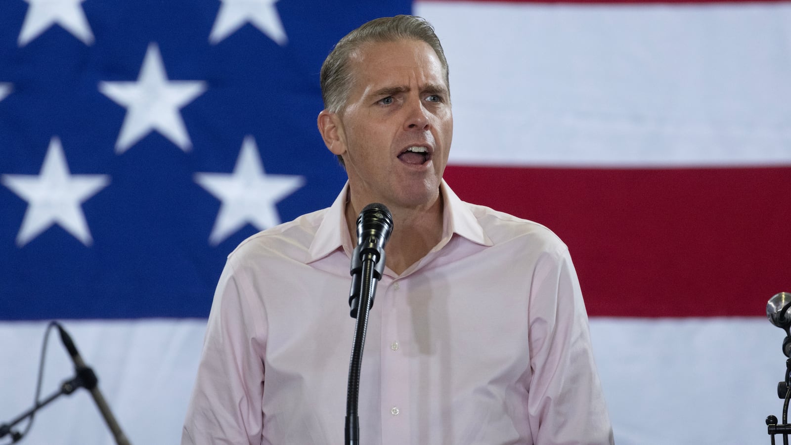 CEDAR RAPIDS, IOWA - AUGUST 23: Conservative commentator Scott Jennings speaks at the Ashley's BBQ Bash fundraiser hosted by U.S. Rep. Ashley Hinson (R-IA) on August 23, 2025 in Cedar Rapids, Iowa. The event was the fifth annual, which she holds to support Iowa Republican causes and candidates. (Photo by Scott Olson/Getty Images)
