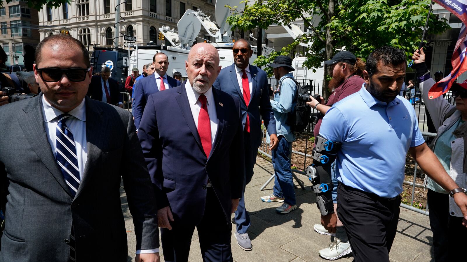 Bernie Kerik and Kash Patel appear at Donald Trump trial.