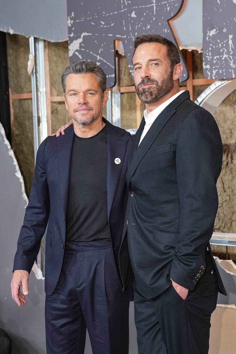 Matt Damon and Ben Affleck attend Netflix's "The Rip" New York premiere at Alice Tully Hall, Lincoln Center on January 13, 2026 in New York City.