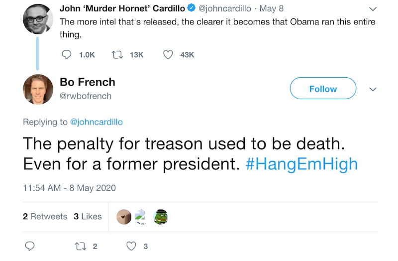 Screengrab of Bo French's old Twitter post.