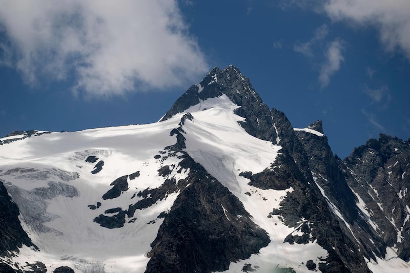 Austria's highest peak Grossglockner is pictured from the Kaiser-Franz-Josefs-Hoehe view point that is part of the Grossglockner High Alpine Road on June 26, 2023. (Photo by JOE KLAMAR / AFP) / TO GO WITH AFP STORY BY BLAISE GAUQUELIN  with Amandine HESS (Photo by JOE KLAMAR/AFP via Getty Images)