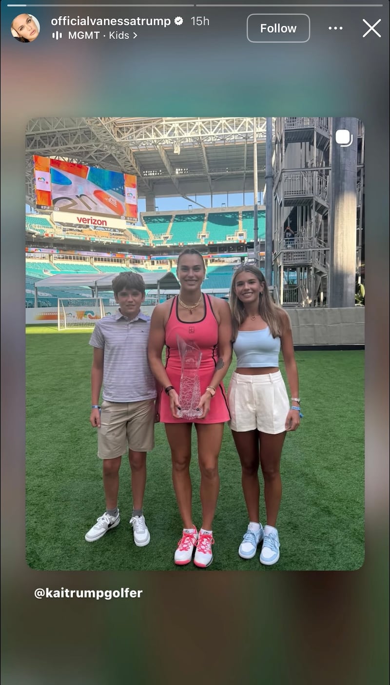 Vanessa Trump's Instagram story.