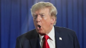 U.S. President Donald Trump reacts during a campaign rally for U.S. Senator Darline Graham (R-SC) at the Myrtle Beach Convention Center in Myrtle Beach, South Carolina, U.S., August 21, 2026. REUTERS/Evan Vucci