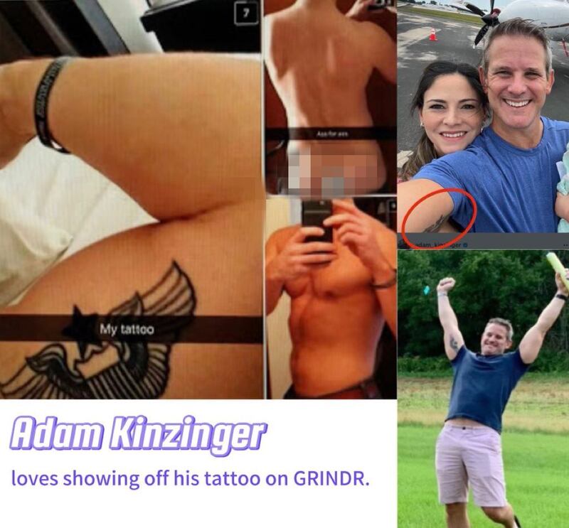 Cheung shared this collage, including photos of Kinzinger.