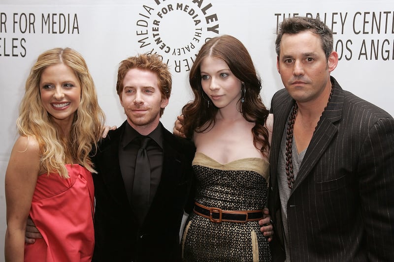 Actors Sarah Michelle Gellar, Seth Green, Michelle Trachtenberg and Nicolas Brendon arrive at the Paley Center for Media's 25th annual Paley Television Festival at the Arclight Cinema on March 20, 2008 in Hollywood, California.
