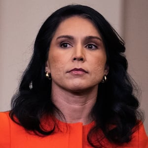 UNITED STATES - MARCH 26: Tulsi Gabbard, director of National Intelligence, arrives to testify during the House Select Intelligence Committee hearing titled "Worldwide Threats Assessment," in Longworth building on Wednesday, March 26, 2025. Gen. Timothy D. Haugh, director of the National Security Agency, FBI Director Kash Patel, CIA Director John Ratcliffe, and Lt. Gen. Jeffrey A. Kruse, director of the Defense Intelligence Agency, also testified. The witnesses fielded questions on the Signal chat, about attacks against Houthis in Yemen, that accidentally included a reporter. (Tom Williams/CQ-Roll Call, Inc via Getty Images)