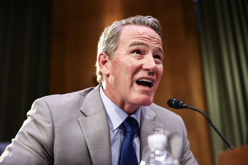 U.S. Sen. Jon Husted (R-OH) speaks during a Senate Appropriations committee in the Dirksen Senate Office Building on July 21, 2026 in Washington, DC.