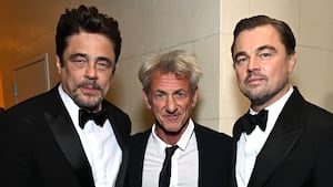 Benicio del Toro, Sean Penn and Leonardo DiCaprio attend Moët & Chandon At The 83rd Annual Golden Globe Awards 2026