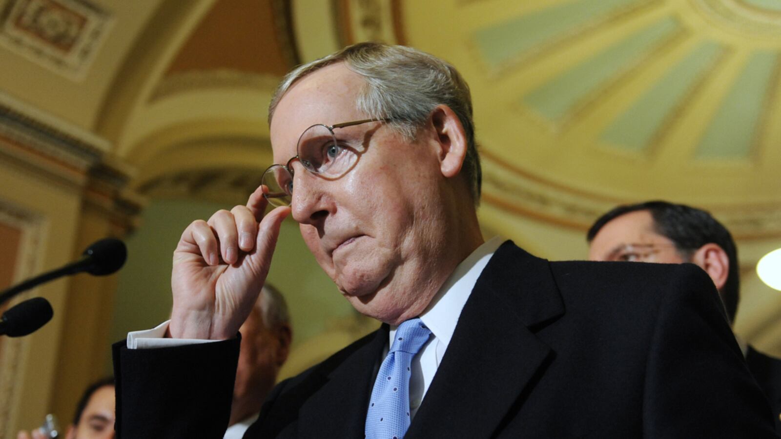 Mitch McConnell pointed to other Republicans’ harsh criticism of Donald Trump when pressed about his own comments about the party’s leader.